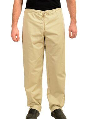 Malo Men's Beige Flat Front Casual Pants US 38 IT 54
